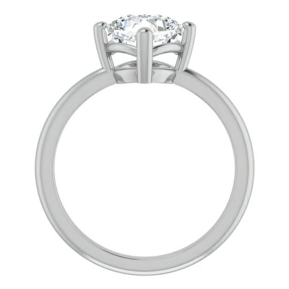 2.5Carat -8.0mm Kite-Set Cushion Moissanite Solitaire Ring - Picture 3 of 15